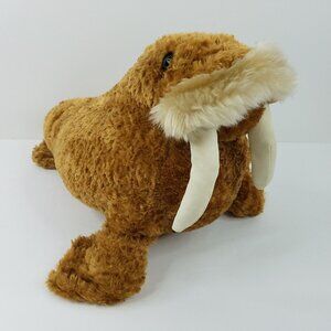Sea World Walrus Plush Brown Realistic Tusks 14" Ocean Toy Souvenir